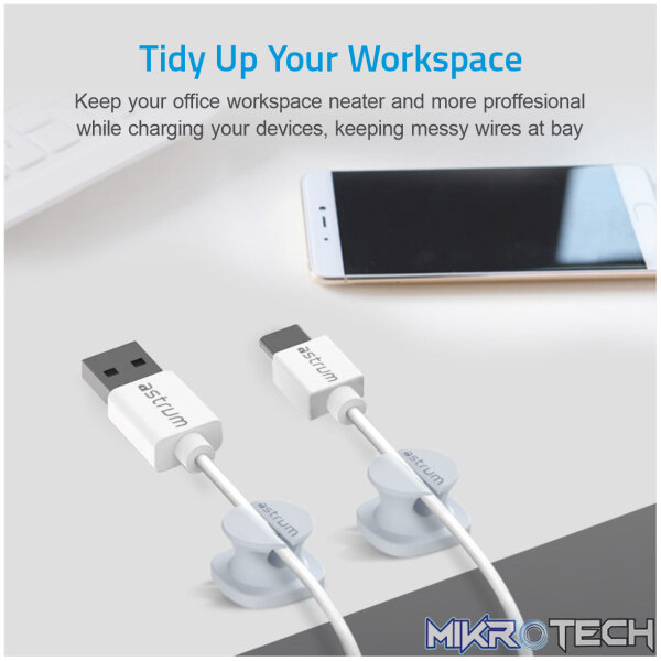CO060 Mini Cable Organizer Clips - 4 Piece Set for Cable Management-Blue - Image 2